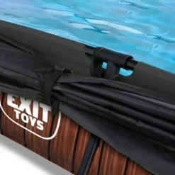Exit Toys Piscine Wood 300 X 200 X 65 Avec Pompe Filtrante Et Voile D'Ombrage- Bouées Jeux Gonflables Et Piscines
