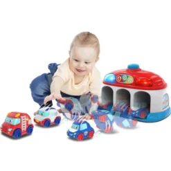 WOOD N PLAY Garages Et Circuits|Piste De Voiture En Bois 4 Véhicules