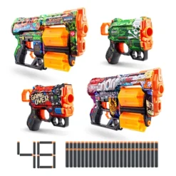 Zuru Pistolets Xshot Skins - Pack De 4- Nerf Et Jeux De Tirs