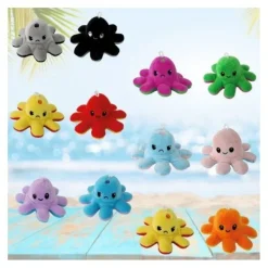 Hubtoys Porte Cles Pieuvre Reversible- Porte-clés