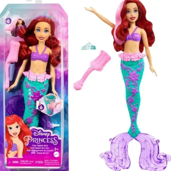Mattel Poupées|Poupee Ariel Cheveux Fabuleux - Disney Princesses