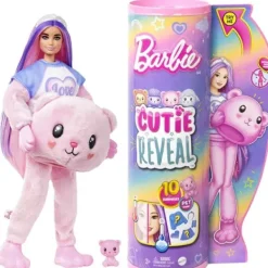 Mattel Barbie Et Poupées Mannequin|Poupee Barbie Cutie Reveal Ourson Rose