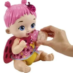Mattel Poupons|Poupon Bebe Coccinelle Rose Boit Et Fait Pipi - My Garden Baby