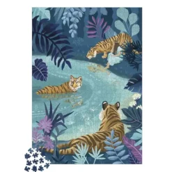 Janod Puzzle 1500 À 3000 Pièces|Puzzle 1000 Pieces - Tigres Au Clair De Lune