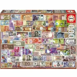 Educa Puzzles Adultes|Puzzle 1000 Pieces Billets Du Monde Entier