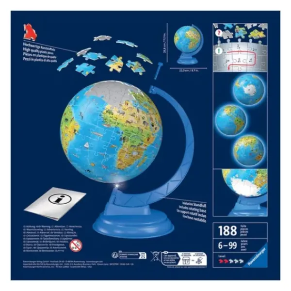 Ravensburger Puzzles 3D|Puzzle 3D - Globe Illumine 180 Pieces