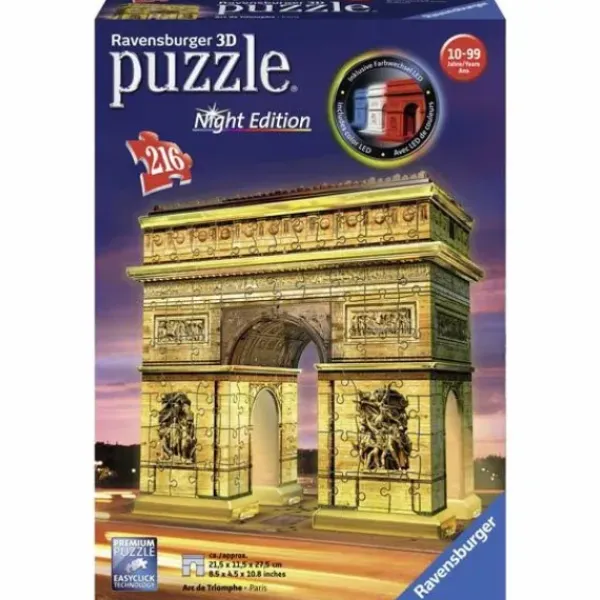 Ravensburger Puzzles 3D|Puzzle 3D Arc De Triomphe Night Edition