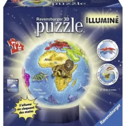 Ravensburger Puzzles 3D|Puzzle 3D Globe Lumineux 72 Pieces