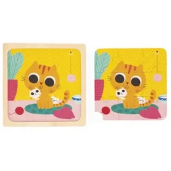 Janod Puzzles Bois|Puzzle En Bois Chat Peanut