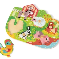 Janod Puzzles Bois|Puzzle En Bois Happy Farm 6 Pieces