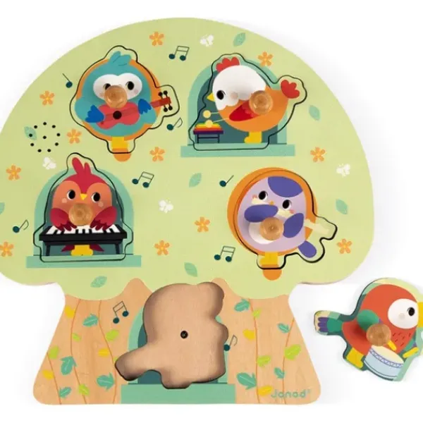 Janod Puzzles Bois|Puzzle Musical En Bois Les Oiseaux