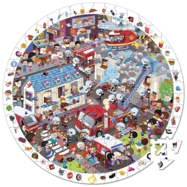 Janod Puzzles Enfants De 50 À 249 Pièces|Puzzle Observation Pompiers 208 Pieces