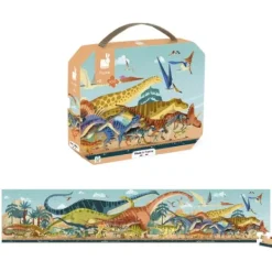 Janod Puzzles Enfants De 50 À 249 Pièces|Puzzle Panoramique Dinosaures 100 Pieces