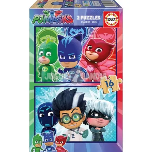 Educa Puzzles Bois|Pyjamasques-2 Puzzles En Bois De 16 Pieces