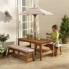 KidKraft Table Avec Bancs Et Parasol- Tables Et Chaises De Jardin