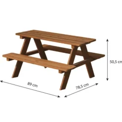 SUN and SPORT Table De Pic-Nic En Bois- Tables Et Chaises De Jardin