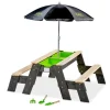 Exit Toys Table Sable Et Eau Aksent Avec Bancs Et Parasol- Bacs À Sable