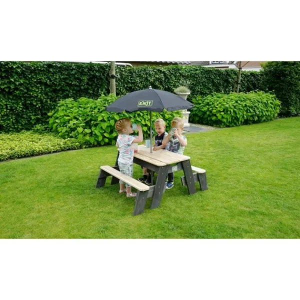 Exit Toys Table Sable Et Eau Aksent Avec Bancs Et Parasol- Bacs À Sable