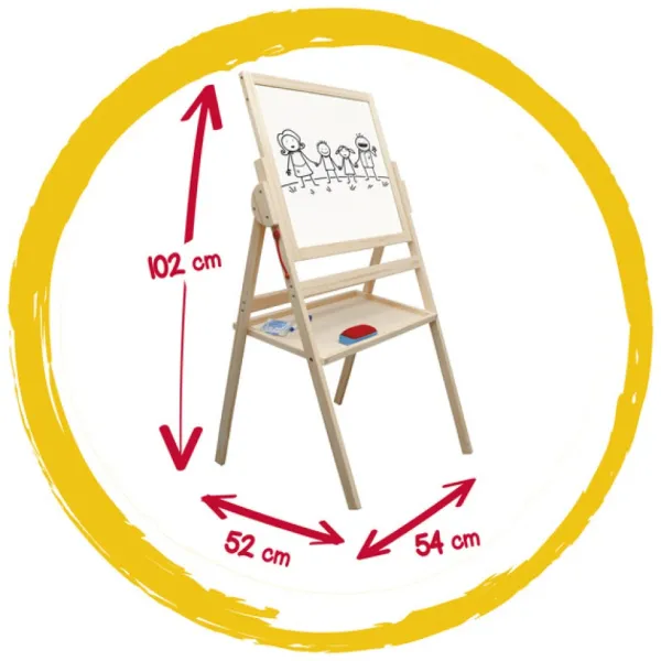 Creamania Tableau En Bois Naturel Double-Face- Tableaux, Ardoises