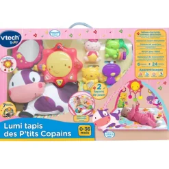 VTech Tapis D'éveil - Lumi Tapis Des P'Tits Copains Rose- Tapis D'éveil