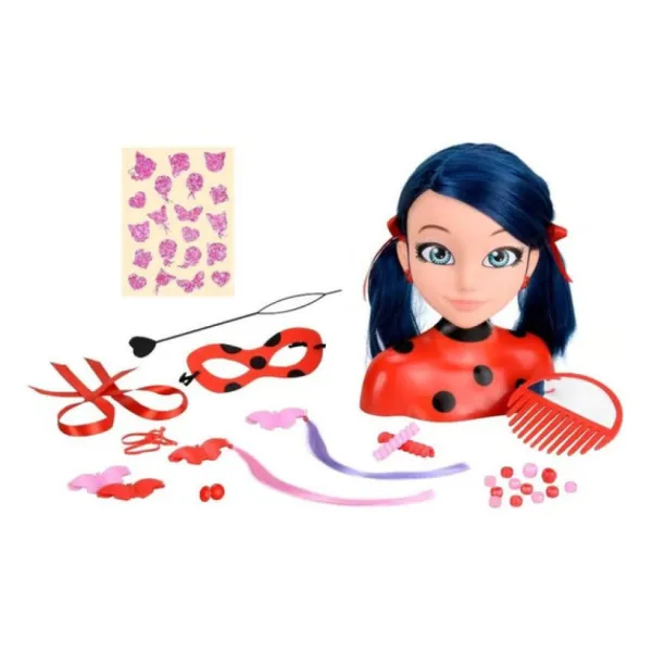 Bandai Tete A Coiffer Lady Bug Miraculous- Coiffure & Maquillage