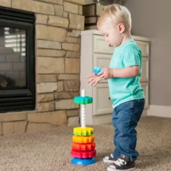 Fat Brain Toys Tour A Empiler Spin Again- Jouets À Emboîter, À Empiler