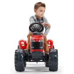 Falk Tracteur A Pedales Massey Ferguson Rouge Avec Remorque- Tracteurs À Pédales