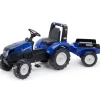 Falk Tracteur A Pedales New Holland Avec Remorque- Tracteurs À Pédales