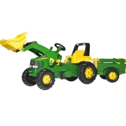 Rolly Toys Tracteur A Pedales Rollyjunior John Deere Avec Remorque- Tracteurs À Pédales