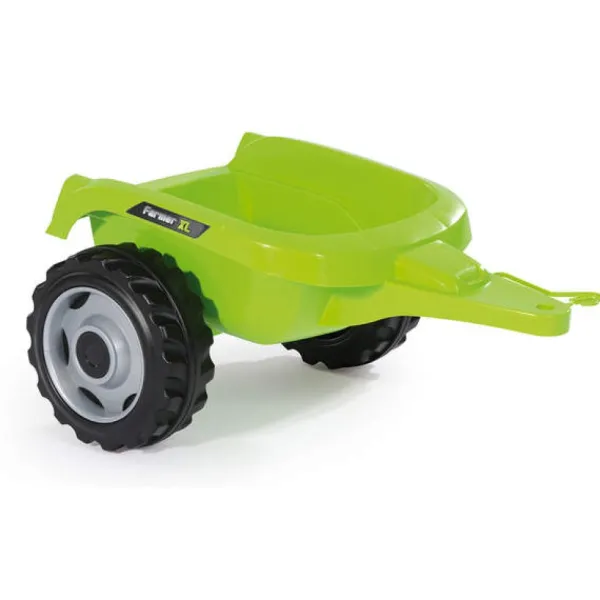 Smoby Tracteur Farmer Xl + Remorque - Capot Ouvrable - Vert- Tracteurs À Pédales