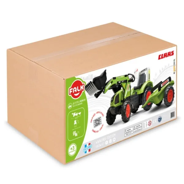 Falk Tractopelle Claas Et Remorque- Tracteurs À Pédales