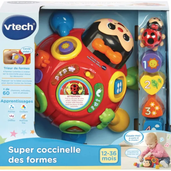VTech Trieur De Formes - Super Coccinelle Des Formes- Jouets À Emboîter, À Empiler