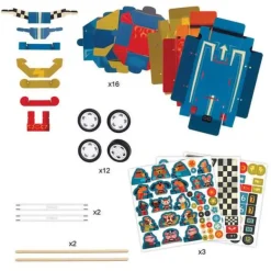 Djeco Voiture De Course A Creer Grand Prix- Découpage, Collage, Pliage