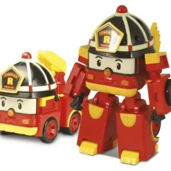 Silverlit Heros & Univers|Voiture Robot Transformable 2 En 1 - Roy - Robocar Poli - Pompier